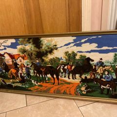 Large picture made from wool