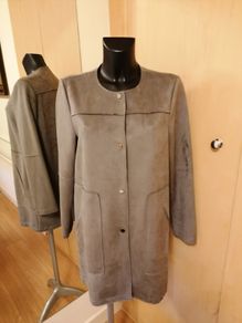 Women's Coat Suede Faux REDUCED NWT Size 14 Grey