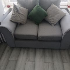 2 + 3 grey fabric sofa