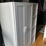 small IKEA wardrobe. Height.143cm X width 95 cm X depth 55cm. There's a tiny bit of expansion on the top at both sides. Image 3