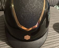 Charles Owen Kylo Helmet in Black Gloss and Rose Gold