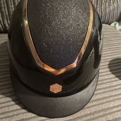 Charles Owen Kylo Helmet in Black Gloss and Rose Gold