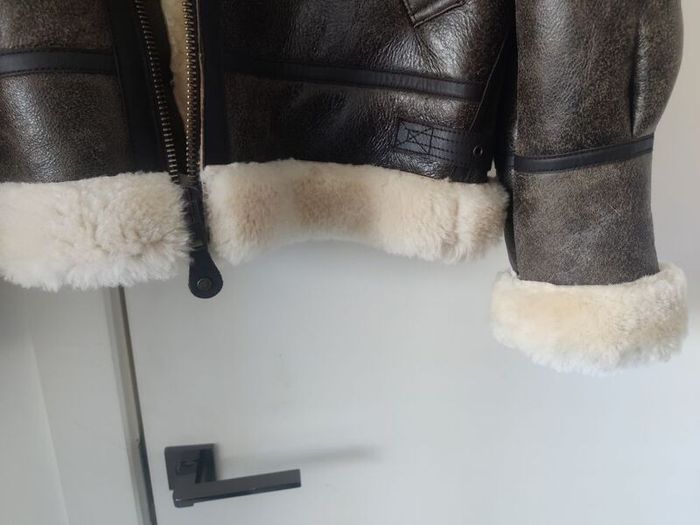 Schott NYC B-3 Aviator Bomber, High Quality Shearling Sheepskin Jacket, Size L