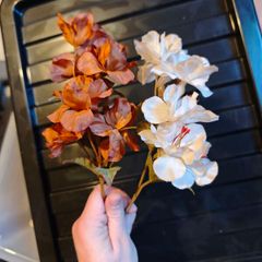 beige and brown flowers on stems artificial silk flowers
