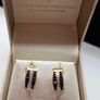 9 ct yellow gold blue sapphire and diamonds earrings Image 2