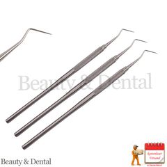 3x Periodontal Explorer Probe 9 Dentist Pick Probes Sharp Tip Exam Diagnostic Tools