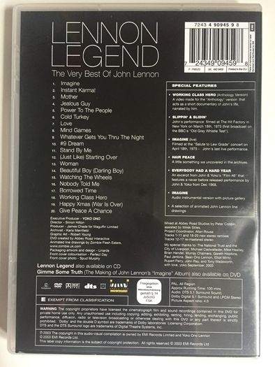 John Lennon [2003] Lennon Legend - The Very Best Of John Lennon [Music DVD]