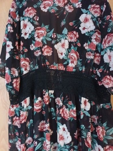 Shein Sheer Pattern  Kimono/Beechwear/Coat  S 3XL  -18.