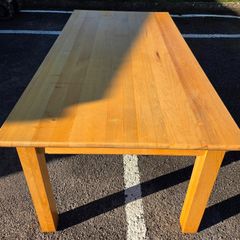Large Natural Wood Dining Table