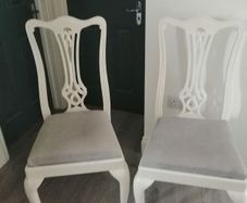 Two beautiful cream oak chairs