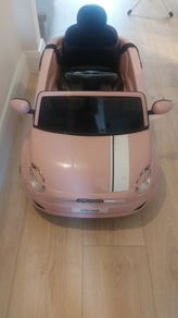 Fiat 500e Car 7.2V Electric Ride On Pink