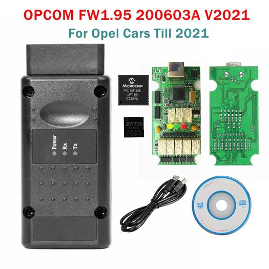 V2021 OP COM for Opel OBD2 OP-COM Car Diagnostic Scanner Real PIC18f458 OPCOM for Flash Firmware