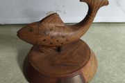 Wooden Fish on wood plinth home decore