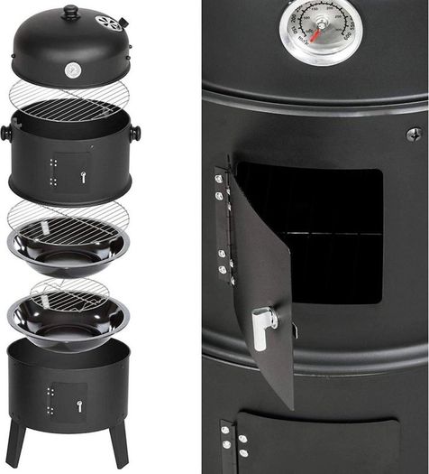Charcoal Barbecue Smoker With Heat Indicator