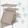 SONGMICS GCB022K01 Large Folding Sun Lounger, Sun Lounger, 200 x 71 x 38 cm, Load Capacity 150 kg, with Sun Shade and Reclining Backrest for Garden, Pool, Terrace, Taupe Image 3
