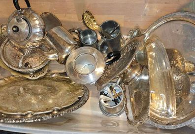 Large Job Lot of Vintage EPNS and Silver Plated Items