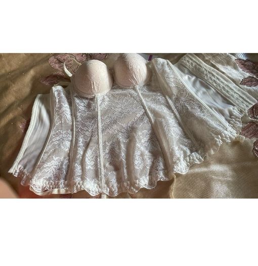 Underwear lingerie gartered bustier set