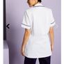 Simon Jersey Essentials Women's White Healthcare Tunic, navy trim, size 18, BNWT Image 3
