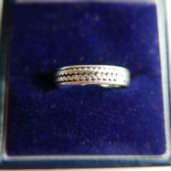 Vintage Hand Engraved Sterling Silver 925 Band Ring Size L1/2 - 2,7g