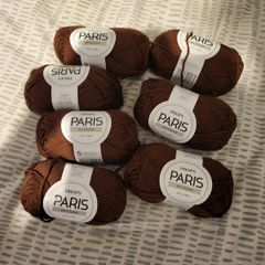 DROPS Paris 7x 50g cotton yarn skeins brown