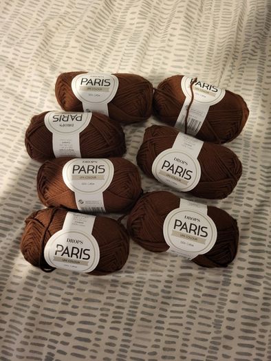 DROPS Paris 7x 50g cotton yarn skeins brown