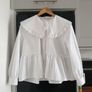 Zara Peter Pan Collar Blouse Size Medium Image 4
