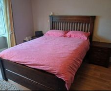 Solid wooden double bed