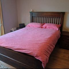 Solid wooden double bed
