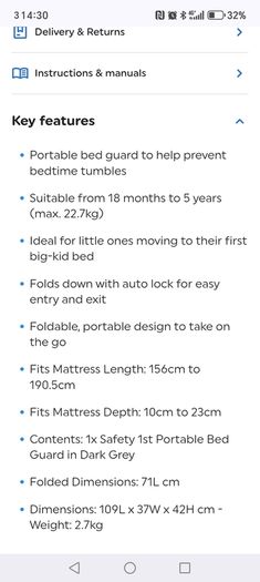 2 x Bed rail