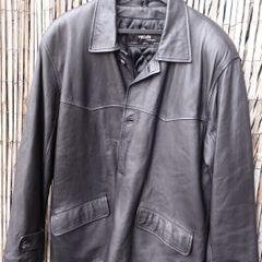 Mens Black Soft Leather Coat
