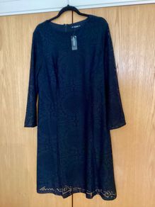 Black Lace Dress Size 20 New Dunnes Stores