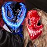 Venobat LED Halloween Mask, 2 Pack Neon Light Up Mask with Dark and Evil Glowing Eyes 3 Lighting Modes, Halloween Scary Mask for Adults Kids Image 4
