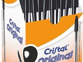 Cristal Original Smudge Free Ballpoint Pens, Ideal for School, Black, Medium Point (1.0mm), Pack of 50