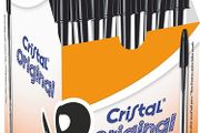 Cristal Original Smudge Free Ballpoint Pens, Ideal for School, Black, Medium Point (1.0mm), Pack of 50
