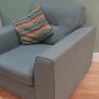 Teal Armchair with cushion Image 4
