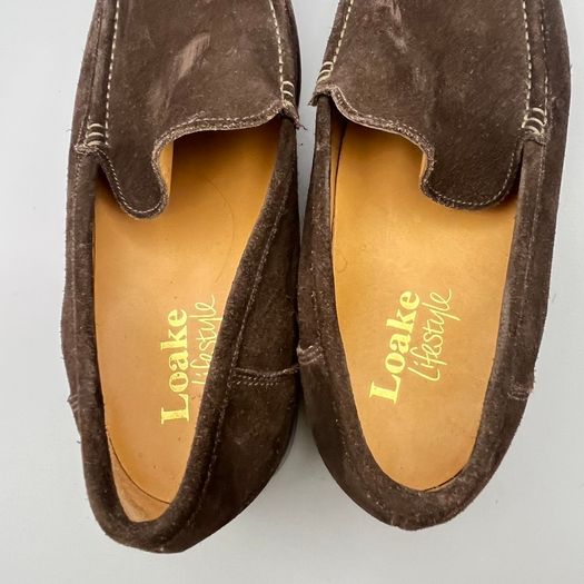 Loake Treviso Brown Suede Leather Mens Moccasin Shoes UK 7.5 EU 41.5
