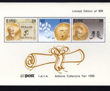 1995 Ireland Athlone Collectors Fair Commemorative Exhibition Souvenir Stamp Booklet Pane Mint Never Hinged (MNH)
