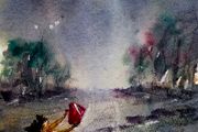 the rain catcher watercolour