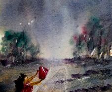 the rain catcher watercolour