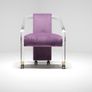 Vintage Lucite and Purple Velvet Armchair by Charles Hollis Jones, USA, 1970s. Image 3