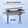 Electric Adjustable Height Desk, with 2 Fabric Drawers, 120x60cm 72-116cm Height, Stable Sit-Stand Standing Desk w. 2 Memory Buttons, Computer Desk for Home Office, 2 pcs Desktops, Brown Image 8