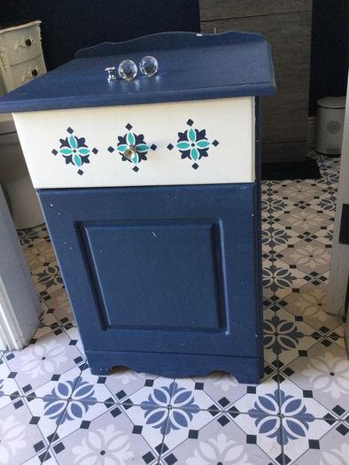 Navy blue bedside locker/ bathroom cabinet