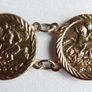 Vintage 9CT GOLD BRACELET Hallmarked 375. St. George Medallions  Bangle. length 7" - 4,45g Image 7