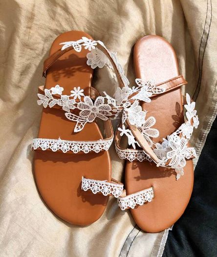 Womens Lace Flat Sandals Size 43