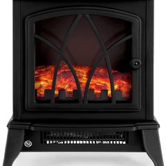 NEW SALE | Electric Fireplace Stove Heater 2000W with Fire Flame Effect, 2 Heat Settings, Adjustable Thermostat, Freestanding Portable Electric Log Wood Burner Effect