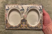 Vintage Japanese Porcelain Double Photo Frame