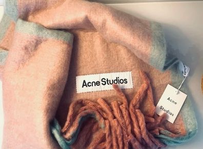 Acne Studies Big Luxury Winter Scarf with tags and packaging