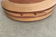 Vintage Oval Wooden Jewellery Box Layered Multi Wood