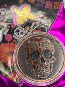 Gold/Copper Combo Dia De Los Muertos/Sugar Skull.