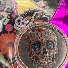 Gold/Copper Combo Dia De Los Muertos/Sugar Skull.